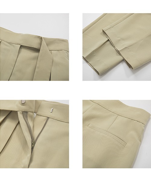 UNSPOKEN（アンスポクン）の「【UNSPOKEN】Center crease tuck slacks UC21K005（スラックス・レディース・ブラック/ライトグリーン・S/L/M）」の21枚目の写真