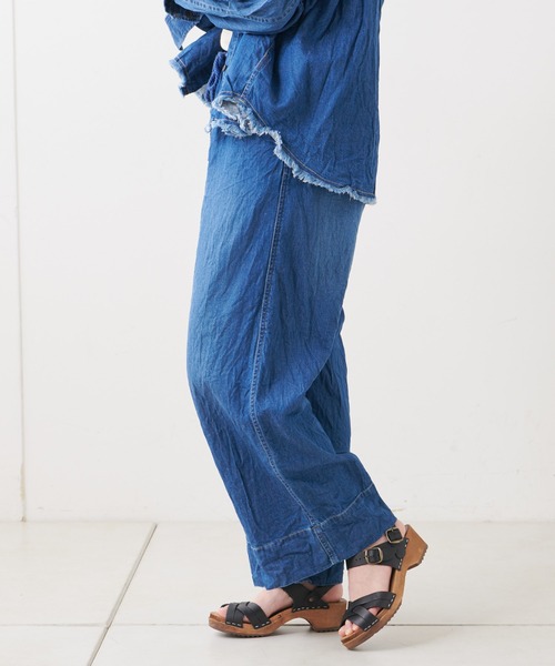 PUAL CE CIN（ピュアルセシン）の「綿ヘンプデニムパンツ（デニムパンツ・レディース・ブルー/インディゴブルー・FREE）」の22枚目の写真