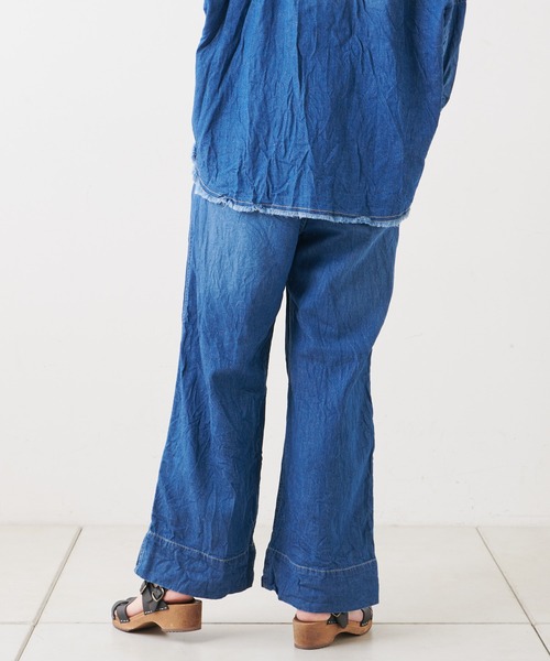 PUAL CE CIN（ピュアルセシン）の「綿ヘンプデニムパンツ（デニムパンツ・レディース・ブルー/インディゴブルー・FREE）」の13枚目の写真