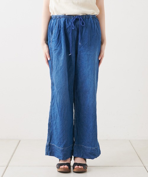PUAL CE CIN（ピュアルセシン）の「綿ヘンプデニムパンツ（デニムパンツ・レディース・ブルー/インディゴブルー・FREE）」の18枚目の写真