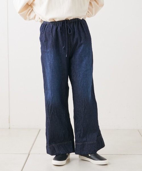 PUAL CE CIN（ピュアルセシン）の「綿ヘンプデニムパンツ（デニムパンツ・レディース・ブルー/インディゴブルー・FREE）」の17枚目の写真