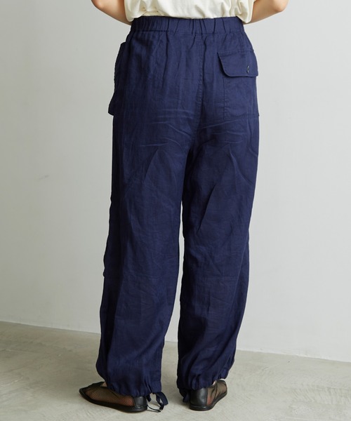 note et silence (ノートエシロンス)の「.●60LINEN カーゴパンツ(カーゴパンツ・レディース・ネイビー/ダークブラウン・FREE)」の6枚目の写真