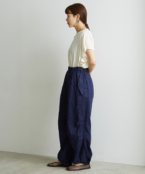 note et silence (ノートエシロンス)の「.●60LINEN カーゴパンツ(カーゴパンツ・レディース・ネイビー/ダークブラウン・FREE)」の12枚目の写真