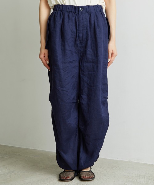 note et silence (ノートエシロンス)の「.●60LINEN カーゴパンツ(カーゴパンツ・レディース・ネイビー/ダークブラウン・FREE)」の15枚目の写真