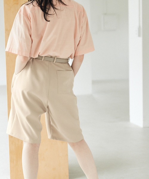 EMMA CLOTHES（エマクローズ）の「ルーズシルエットイージーワイドショーツ EMMA CLOTHES（その他パンツ・メンズ・ブルー/グリーン系その他/グレイッシュベージュ・M/L）」の16枚目の写真