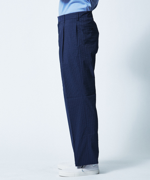 DESIGNWORKS(デザインワークス)の「クールマックスサッカー ワイドパンツ(スラックス・メンズ・ベージュ/ネイビー・46/48/44/50)」の4枚目の写真