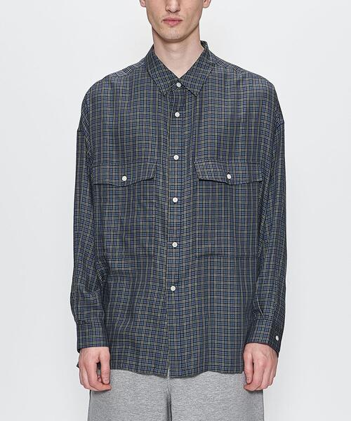 wonderland(ワンダーランド)の「<wonderland> CHECK SHIRT/シャツ(シャツ/ブラウス・メンズ・パープル/ネイビー・1/0)」の2枚目の写真