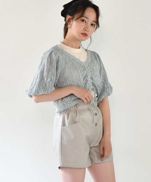 ems excite(エムズエキサイト)の「【セットアイテム】シャーリングニットSET(ニット/セーター・レディース・ブルー/アイボリー/ブラウン・FREE)」の3枚目の写真