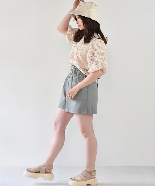 ems excite(エムズエキサイト)の「【セットアイテム】シャーリングニットSET(ニット/セーター・レディース・ブルー/アイボリー/ブラウン・FREE)」の4枚目の写真