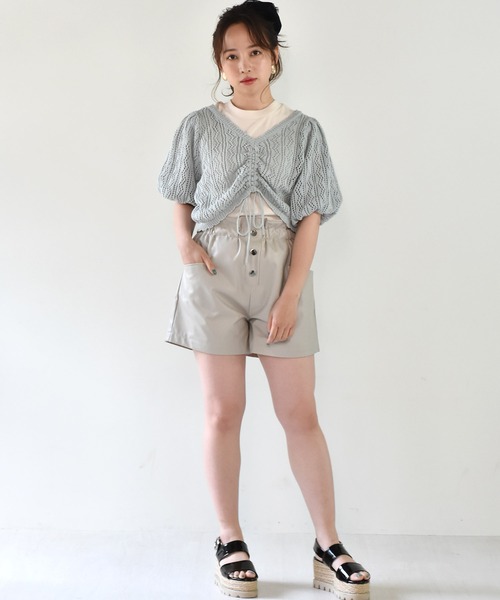 ems excite(エムズエキサイト)の「【セットアイテム】シャーリングニットSET(ニット/セーター・レディース・ブルー/アイボリー/ブラウン・FREE)」の9枚目の写真