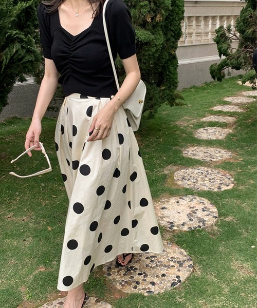 セール】【Jasmine】ハートネックミニ丈ニットトップス（ニット