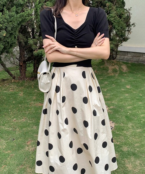 セール】【Jasmine】ハートネックミニ丈ニットトップス（ニット