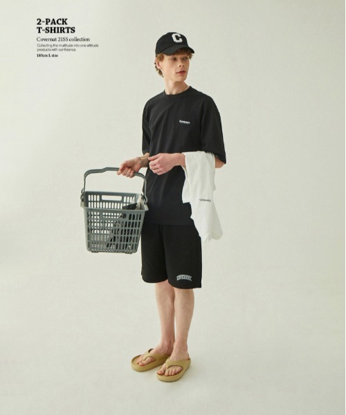 Tシャツ・カットソー COVERNAT Cool Cotton 2PACK T-Shirt New Black MUSINSA公式 | COVERNAT [2PACK] Cool Cotton T-shirt Black+Black