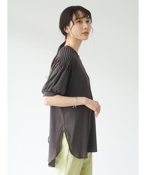 Green　Parks（グリーンパークス）の「後ろリボンカットプルオーバー＊（Tシャツ/カットソー・レディース・ブルー/ライトブラウン/ダークグレー・FREE）」の4枚目の写真