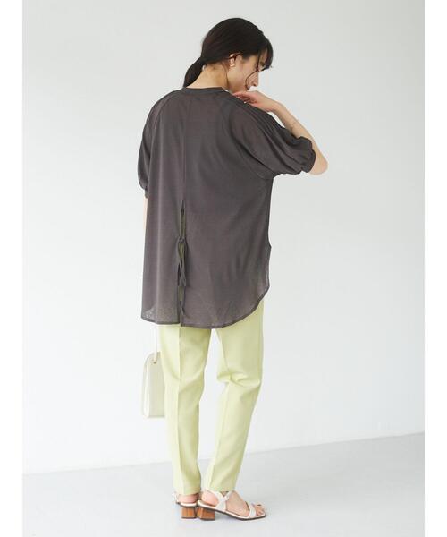 Green　Parks（グリーンパークス）の「後ろリボンカットプルオーバー＊（Tシャツ/カットソー・レディース・ブルー/ライトブラウン/ダークグレー・FREE）」の14枚目の写真