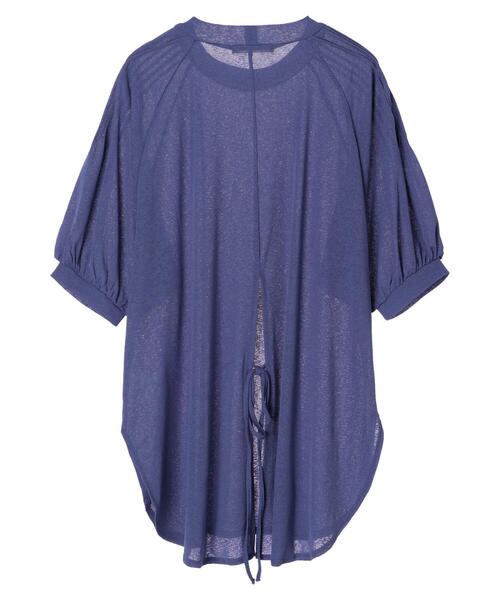 Green　Parks（グリーンパークス）の「後ろリボンカットプルオーバー＊（Tシャツ/カットソー・レディース・ブルー/ライトブラウン/ダークグレー・FREE）」の15枚目の写真