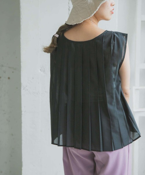 ITEMS URBANRESEARCH（アイテムズ アーバンリサーチ）の「プリーツシアーブラウス（シャツ/ブラウス・レディース・オフホワイト/ブルー系その他/ブルー・FREE）」の10枚目の写真