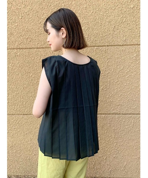 ITEMS URBANRESEARCH（アイテムズ アーバンリサーチ）の「プリーツシアーブラウス（シャツ/ブラウス・レディース・オフホワイト/ブルー系その他/ブルー・FREE）」の3枚目の写真