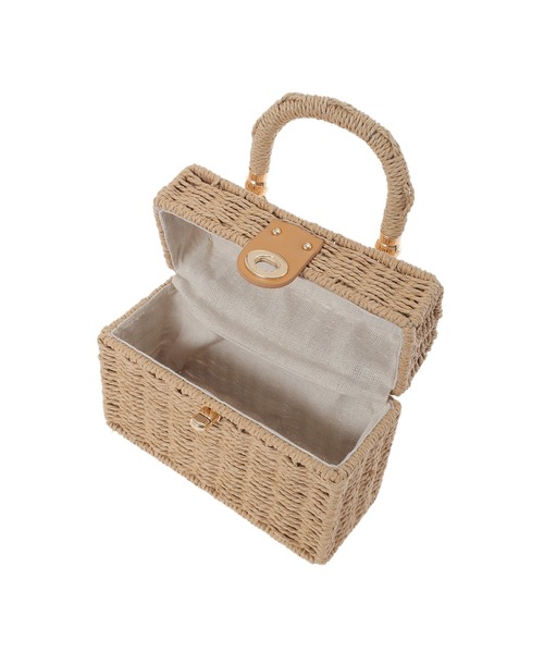 Edit Sheen（エディットシーン）の「スクエア型チェーンショルダーかごバッグ（かごバッグ・レディース・ブラック/ベージュ/アイボリー・FREE）」の4枚目の写真