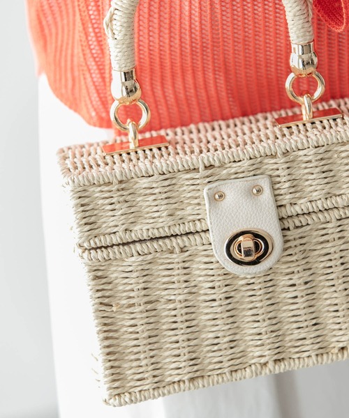 Edit Sheen（エディットシーン）の「スクエア型チェーンショルダーかごバッグ（かごバッグ・レディース・ブラック/ベージュ/アイボリー・FREE）」の17枚目の写真