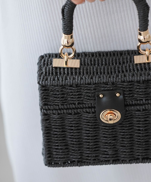 Edit Sheen（エディットシーン）の「スクエア型チェーンショルダーかごバッグ（かごバッグ・レディース・ブラック/ベージュ/アイボリー・FREE）」の18枚目の写真