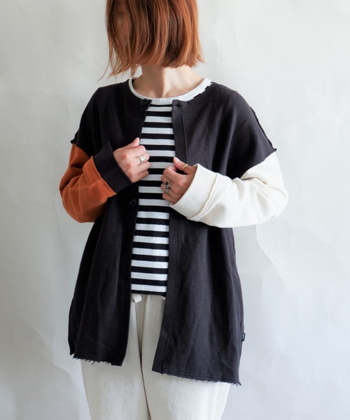 MANASTASH（マナスタッシュ）の「MANASTASH/マナスタッシュ　W's BOTH SIDES SWEAT SH　ウィメンズ　ボスサイド　スウェット（スウェット・レディース・ブラック/マルチ/テラコッタ/ナチュラル・MEDIUM）」の10枚目の写真