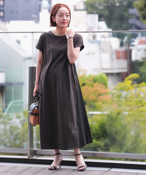 BEAMS HEART（ビームスハート）の「【5色展開】 後ボタン 異素材切替ワンピース（ワンピース・レディース・ベージュ/オリーブ/ブラック系その他4/ブルー/グリーン系その他4/ブラウン系その他2・FREE）」の20枚目の写真