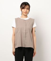 Samansa Mos2 | 綿麻キャンバス前後着ベスト(ベスト)