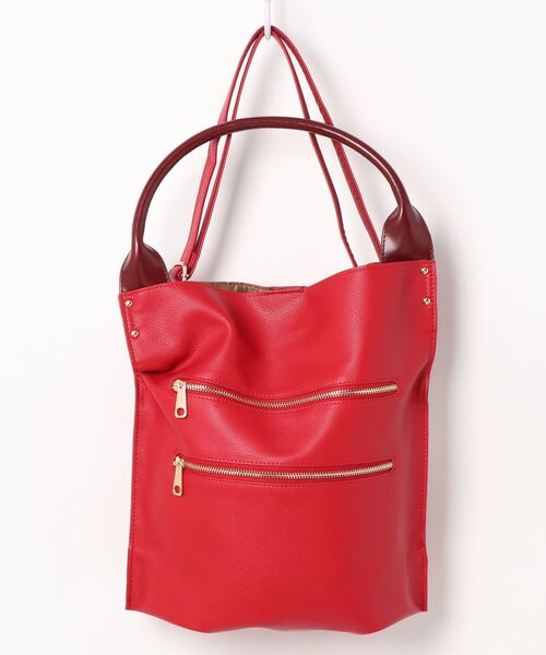 SAC(サック)の「ソフト素材の2WAYショルダーバッグ Happy&Sac(トートバッグ・レディース・ブラック/ベージュ/レッド/ブルー/キャメル・FREE)」の5枚目の写真