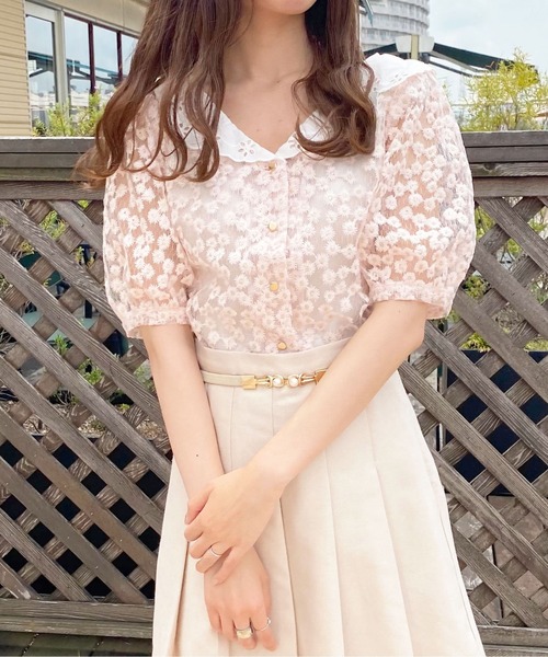 apres jour（アプレジュール）の「刺繍レースブラウス【ZOZOTOWN限定アイテム】（シャツ/ブラウス・レディース・オフホワイト/ピンク/アイボリー・X-LARGE/フリー）」の8枚目の写真