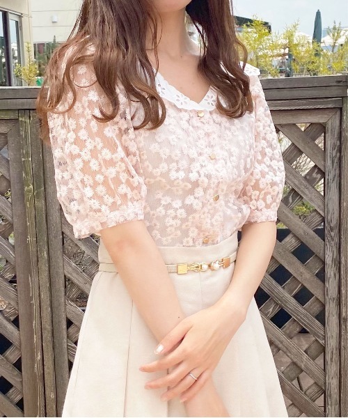 apres jour（アプレジュール）の「刺繍レースブラウス【ZOZOTOWN限定アイテム】（シャツ/ブラウス・レディース・オフホワイト/ピンク/アイボリー・X-LARGE/フリー）」の9枚目の写真