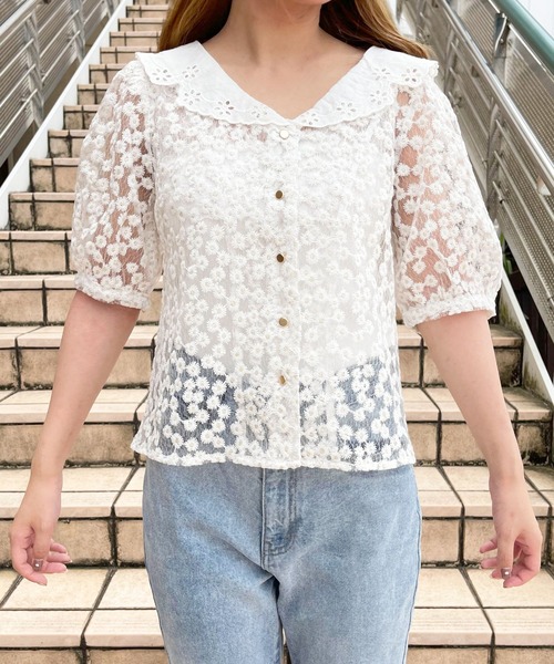 apres jour（アプレジュール）の「刺繍レースブラウス【ZOZOTOWN限定アイテム】（シャツ/ブラウス・レディース・オフホワイト/ピンク/アイボリー・X-LARGE/フリー）」の16枚目の写真