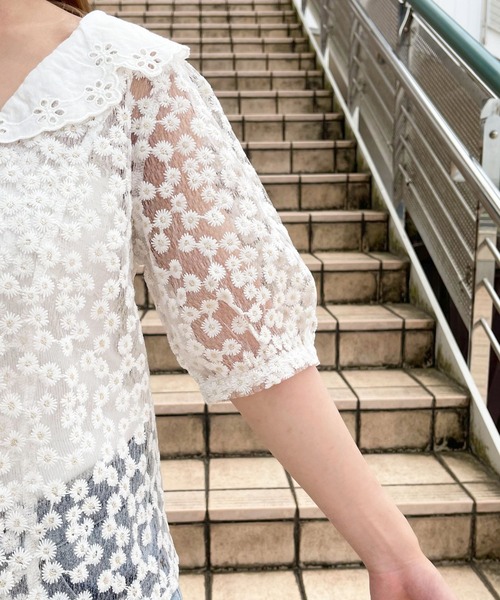 お値下げ♡完売♡タグ付き♡刺繍レースブラウス♡ セール】刺繍レースブラウス【ZOZOTOWN限定アイテム】（シャツ