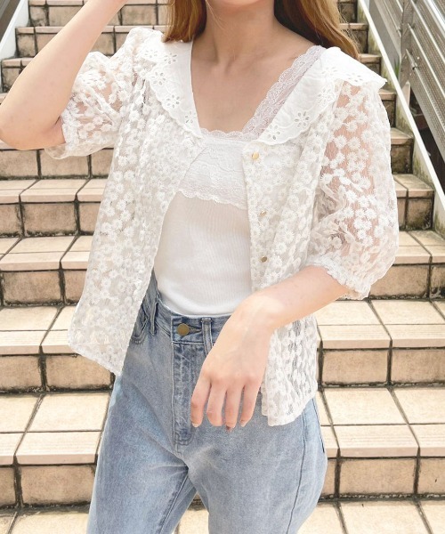セール】刺繍レースブラウス【ZOZOTOWN限定アイテム】（シャツ