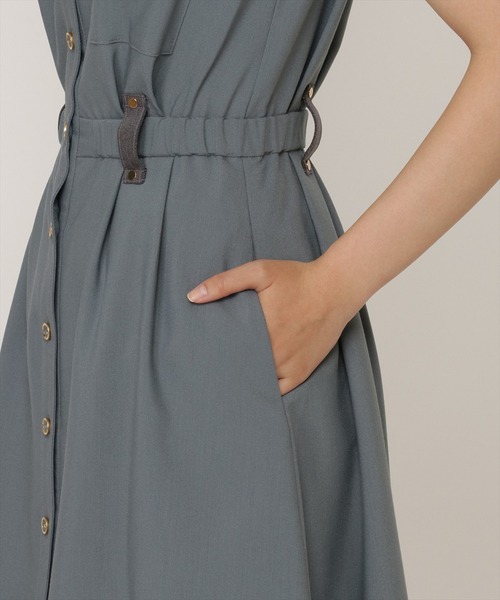 REDYAZEL（レディアゼル）の「バイカラーシャツワンピース（ワンピース・レディース・ネイビー/ベージュ/ブルー・SMALL/MEDIUM）」の18枚目の写真