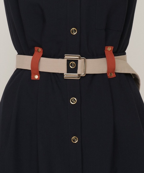 REDYAZEL（レディアゼル）の「バイカラーシャツワンピース（ワンピース・レディース・ネイビー/ベージュ/ブルー・SMALL/MEDIUM）」の17枚目の写真