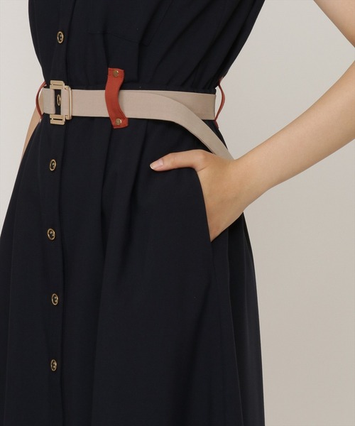REDYAZEL（レディアゼル）の「バイカラーシャツワンピース（ワンピース・レディース・ネイビー/ベージュ/ブルー・SMALL/MEDIUM）」の8枚目の写真