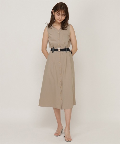 REDYAZEL（レディアゼル）の「バイカラーシャツワンピース（ワンピース・レディース・ネイビー/ベージュ/ブルー・SMALL/MEDIUM）」の10枚目の写真