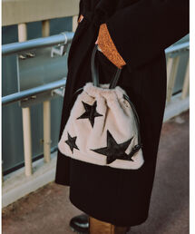 Ray BEAMS | CONTROL FREAK / スター フェイクファー 巾着 バッグ(トートバッグ)