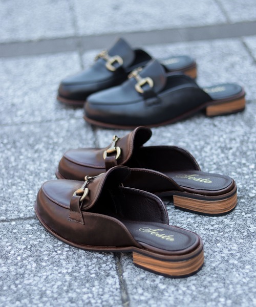 SESTO（セスト）の「ビット付きローファーデザインのスリッパミュールサンダル（スリッポン・レディース・ブラック/ダークブラウン・LL/3L/S/M/L）」の15枚目の写真