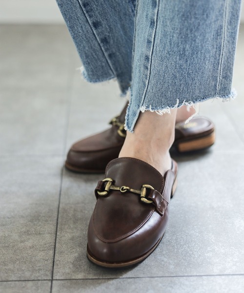 SESTO（セスト）の「ビット付きローファーデザインのスリッパミュールサンダル（スリッポン・レディース・ブラック/ダークブラウン・LL/3L/S/M/L）」の19枚目の写真