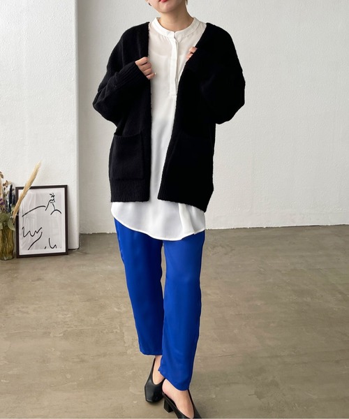 Shelly island（シェリーアイランド）の「モヘアタッチモコモコカーデ（カーディガン/ボレロ・レディース・ブラック/オレンジ/グリーン/ナチュラル/ブルー・FREE）」の18枚目の写真