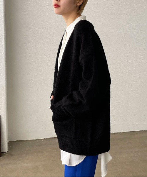 Shelly island（シェリーアイランド）の「モヘアタッチモコモコカーデ（カーディガン/ボレロ・レディース・ブラック/オレンジ/グリーン/ナチュラル/ブルー・FREE）」の16枚目の写真