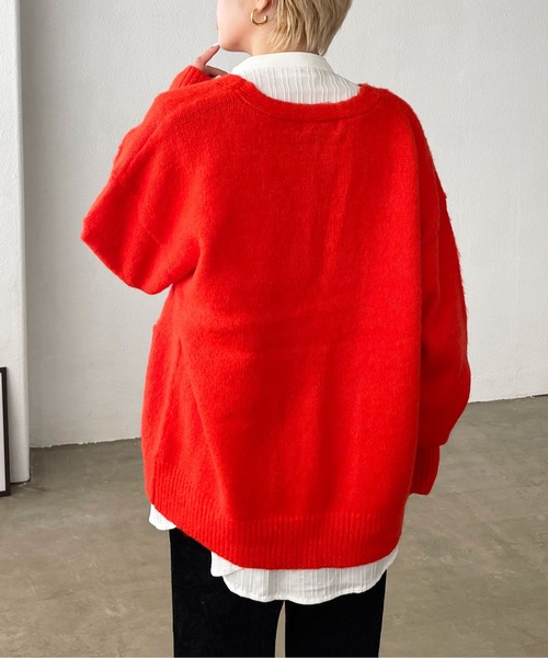 Shelly island（シェリーアイランド）の「モヘアタッチモコモコカーデ（カーディガン/ボレロ・レディース・ブラック/オレンジ/グリーン/ナチュラル/ブルー・FREE）」の15枚目の写真