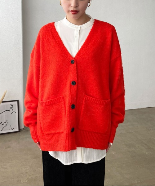 Shelly island（シェリーアイランド）の「モヘアタッチモコモコカーデ（カーディガン/ボレロ・レディース・ブラック/オレンジ/グリーン/ナチュラル/ブルー・FREE）」の22枚目の写真