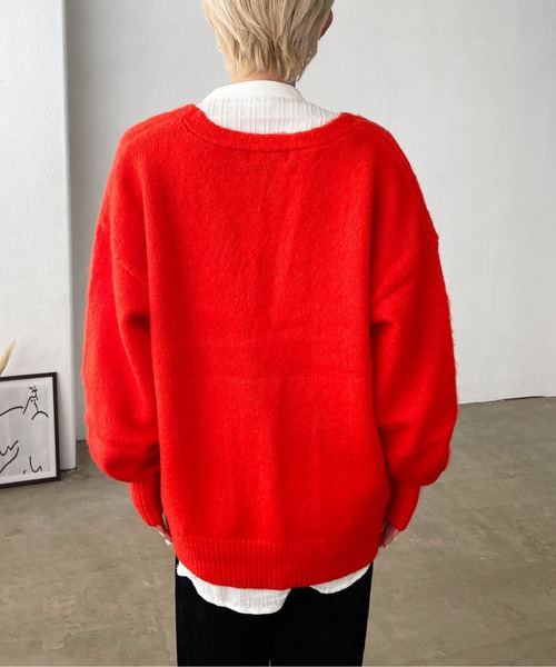 Shelly island（シェリーアイランド）の「モヘアタッチモコモコカーデ（カーディガン/ボレロ・レディース・ブラック/オレンジ/グリーン/ナチュラル/ブルー・FREE）」の20枚目の写真