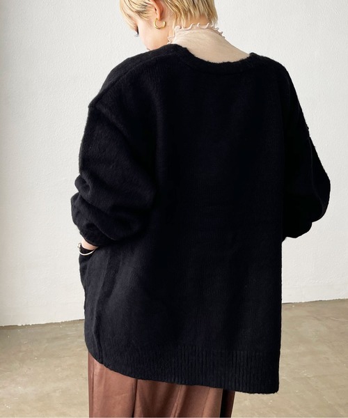 Shelly island（シェリーアイランド）の「モヘアタッチモコモコカーデ（カーディガン/ボレロ・レディース・ブラック/オレンジ/グリーン/ナチュラル/ブルー・FREE）」の19枚目の写真