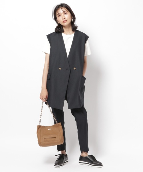 BARNYARDSTORM（バンヤードストーム）の「BARNYARDSTORM / ツイルストレッチベスト（その他トップス・レディース・キャメル/ネイビー・0/1）」の14枚目の写真