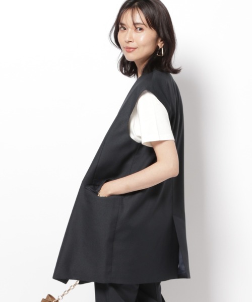 BARNYARDSTORM（バンヤードストーム）の「BARNYARDSTORM / ツイルストレッチベスト（その他トップス・レディース・キャメル/ネイビー・0/1）」の4枚目の写真