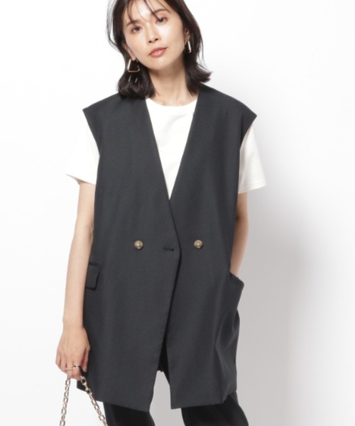 BARNYARDSTORM（バンヤードストーム）の「BARNYARDSTORM / ツイルストレッチベスト（その他トップス・レディース・キャメル/ネイビー・0/1）」の16枚目の写真